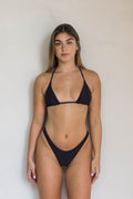 Midnight Classic | Plumeria Bikini Top